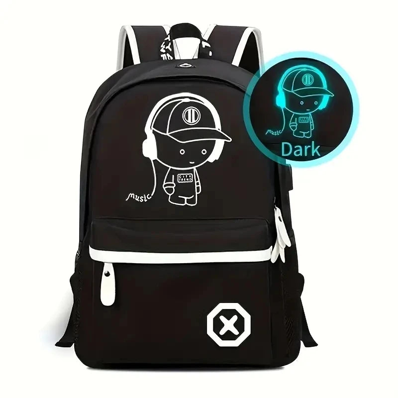 School Backpack. Waterproof. USB Charging