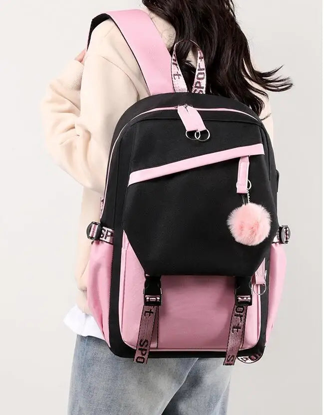 Lovely Kuromi Backpack. USB charger