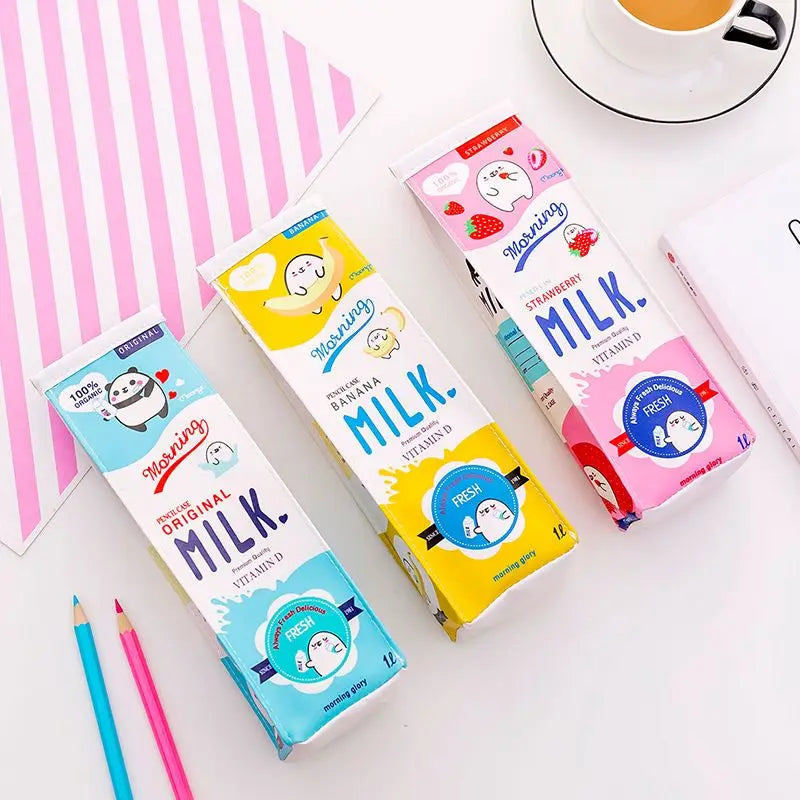 1 Pcs Cute Cosmetic Morning Milk Bottle Pencil Case