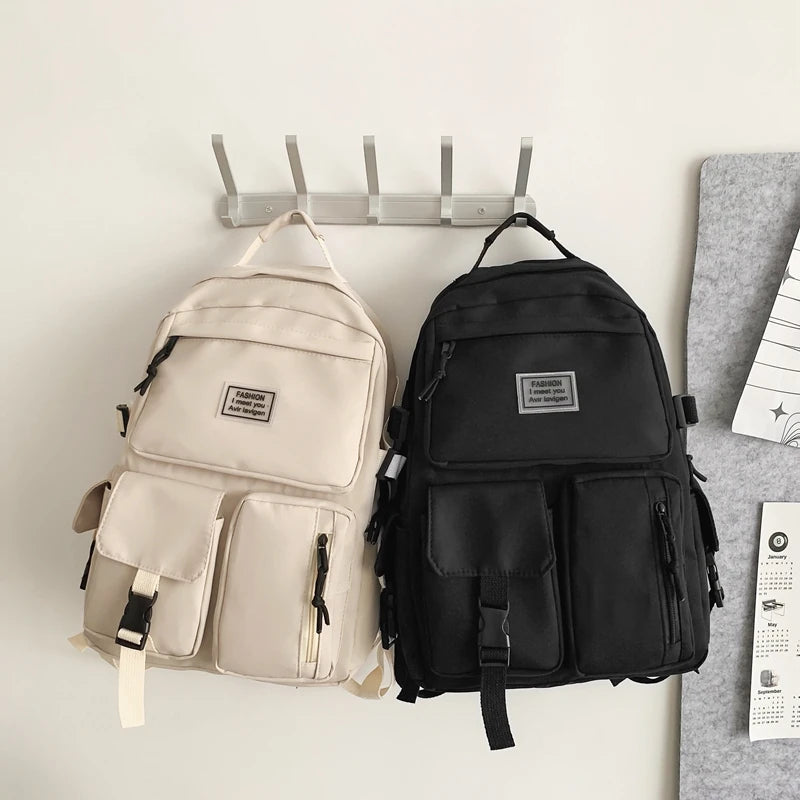 Casual Solid Color Backpack