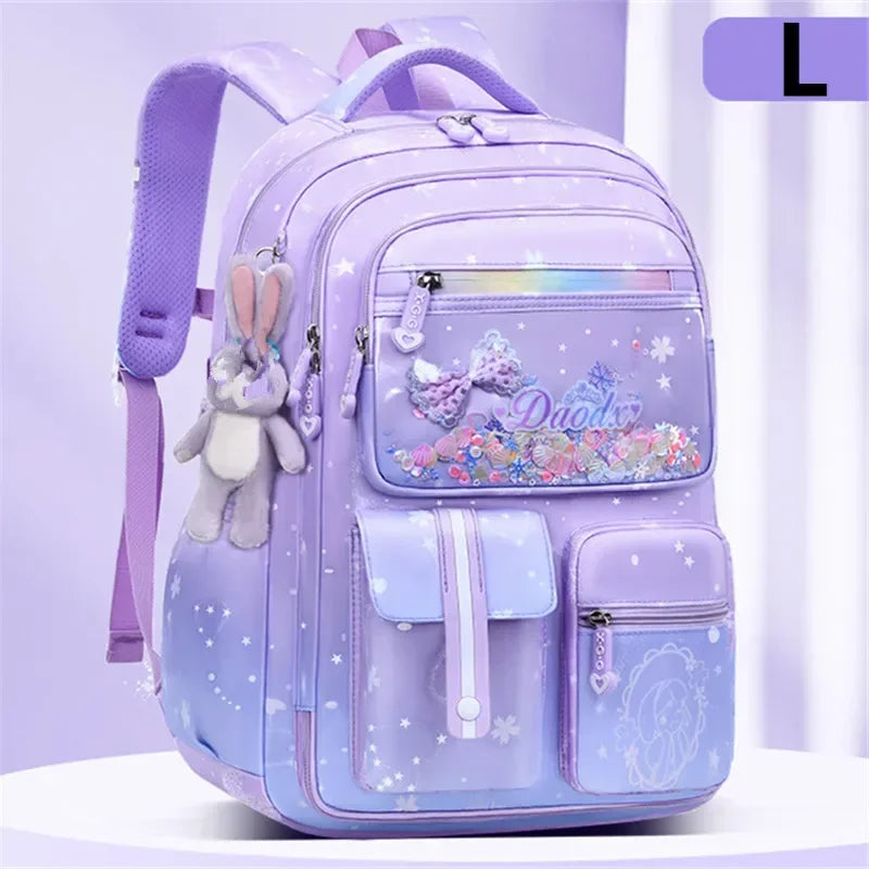 Rabbit Pendant Waterproof School bag