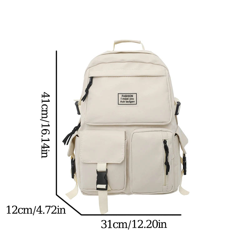 Casual Solid Color Backpack