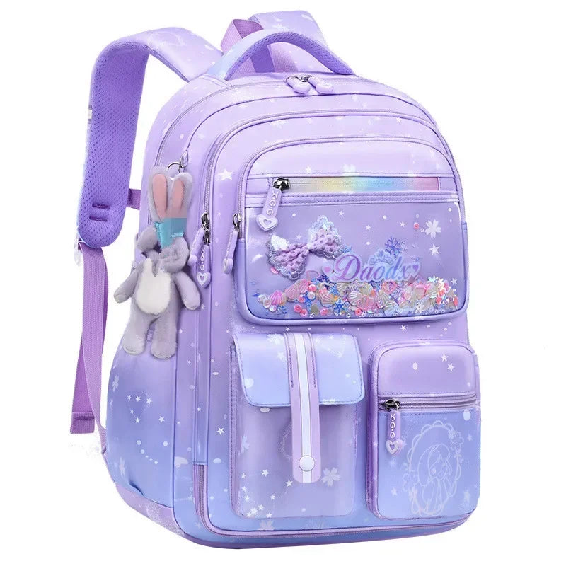 Rabbit Pendant Waterproof School bag