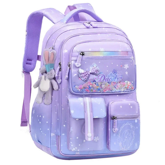 Rabbit Pendant Waterproof School bag